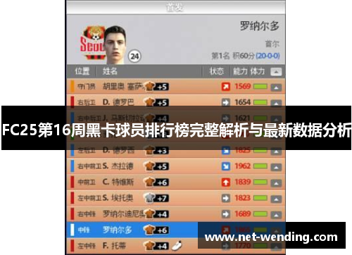 FC25第16周黑卡球员排行榜完整解析与最新数据分析