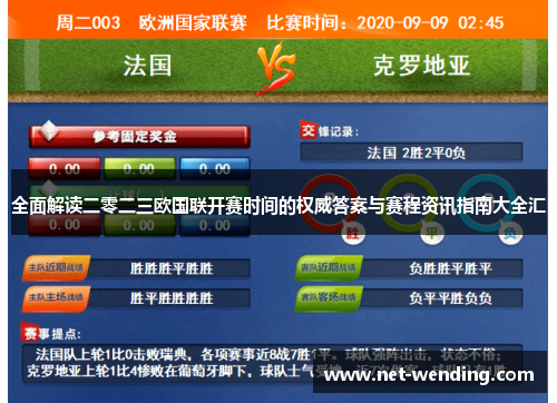 全面解读二零二三欧国联开赛时间的权威答案与赛程资讯指南大全汇 全面解读二零二三欧国联开赛时间的权威答案与赛程资讯指南大全汇
